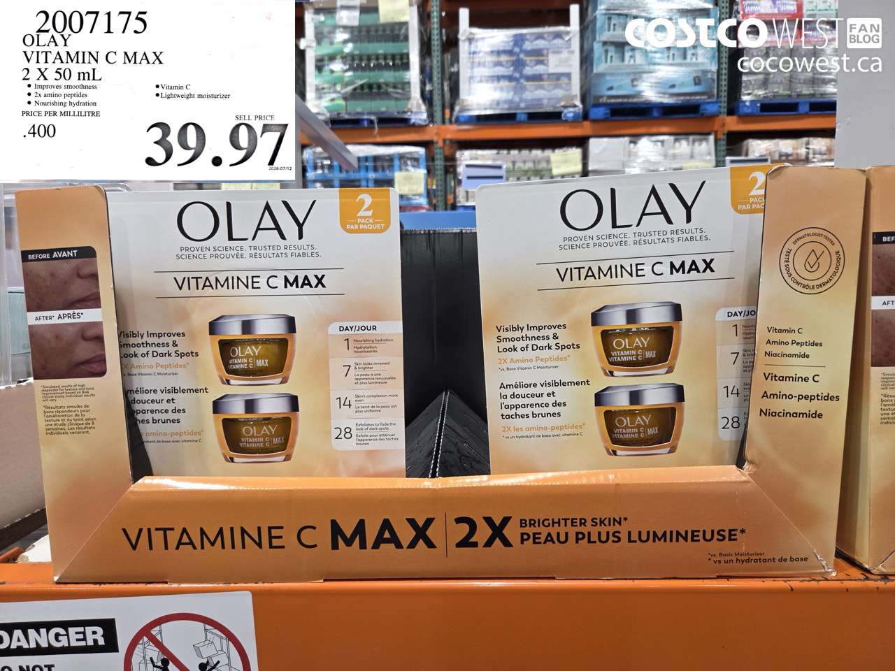 2007175 OLAY VITAMIN C MAX 2 X 50 ML $39.97