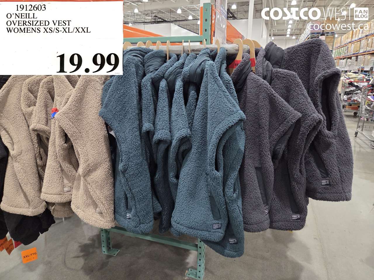 1912603 O'NEILL OVERSIZED VEST WOMENS XS/S-XL/XXL $19.99