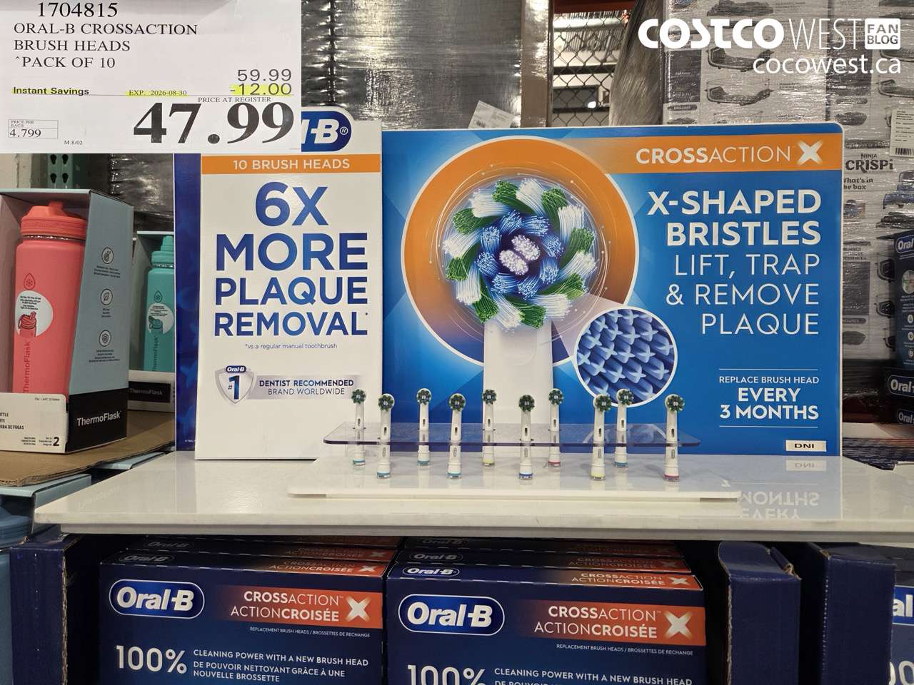1704815 ORAL-B CROSSACTION BRUSH HEADS PACK OF 10 ($12.00 INSTANT SAVINGS EXPIRES ON 2026-08-30) $47.99