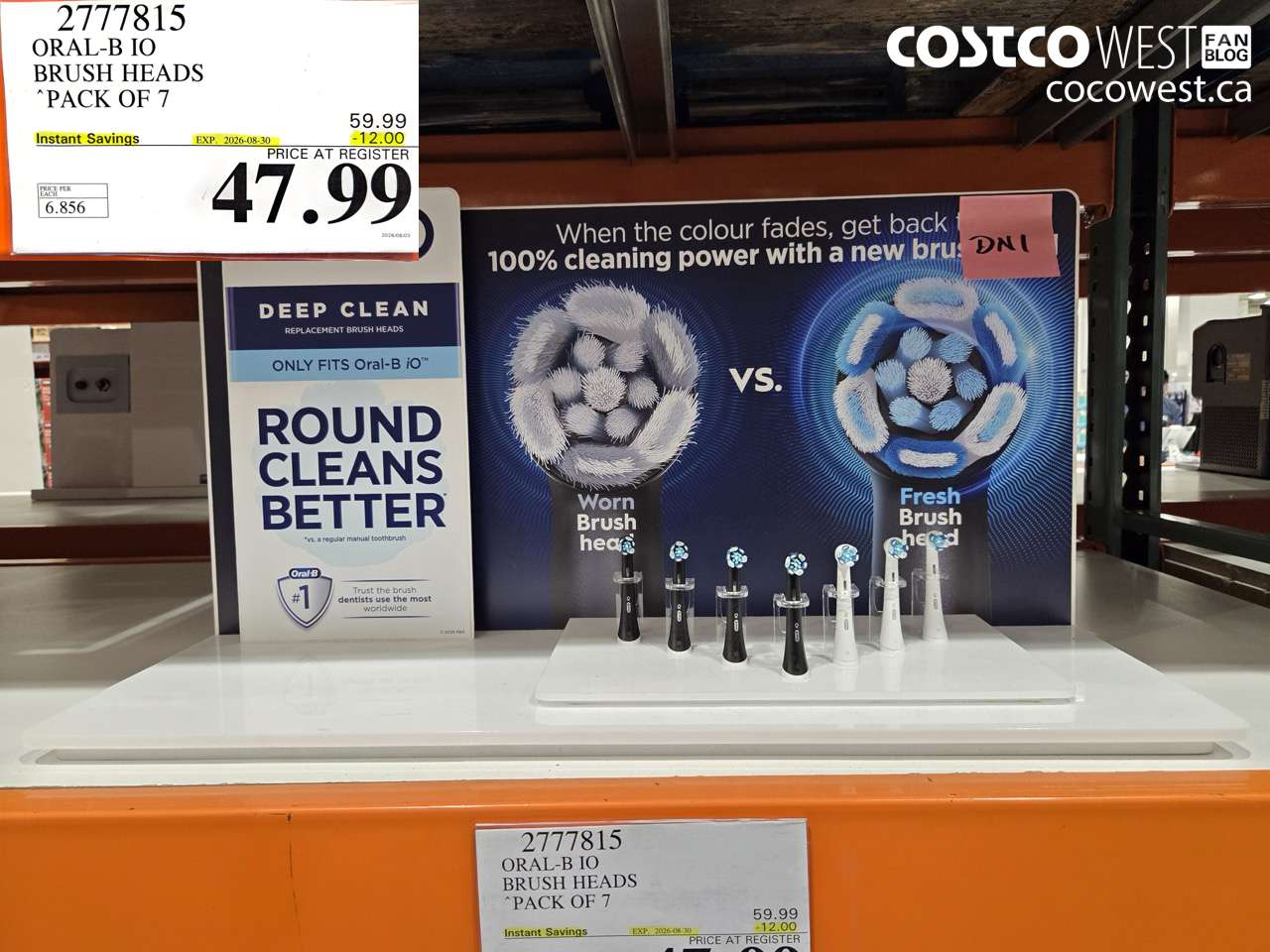 2777815 ORAL-B IO BRUSH HEADS PACK OF 7 ($12.00 INSTANT SAVINGS EXPIRES ON 2026-08-30) $47.99