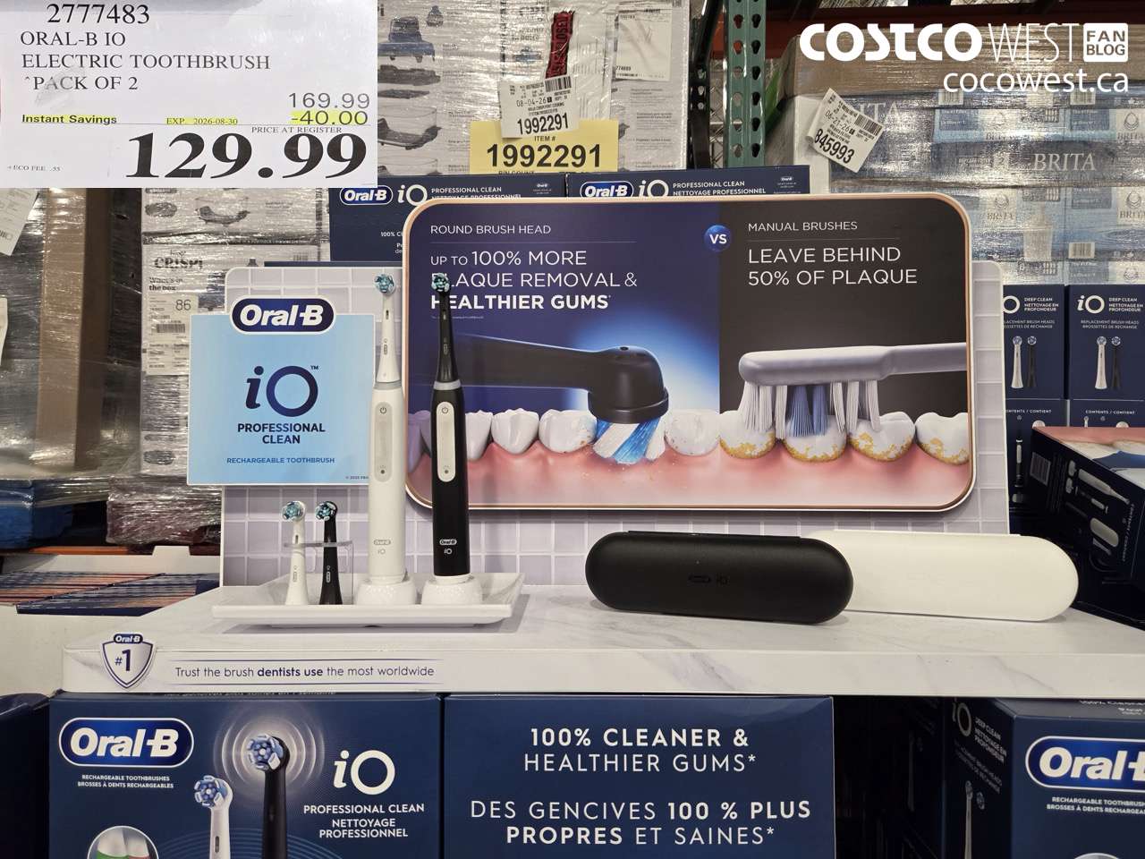 2777483 ORAL-B IO ELECTRIC TOOTHBRUSH PACK OF 2 ($40.00 INSTANT SAVINGS EXPIRES ON 2026-08-30) $129.99