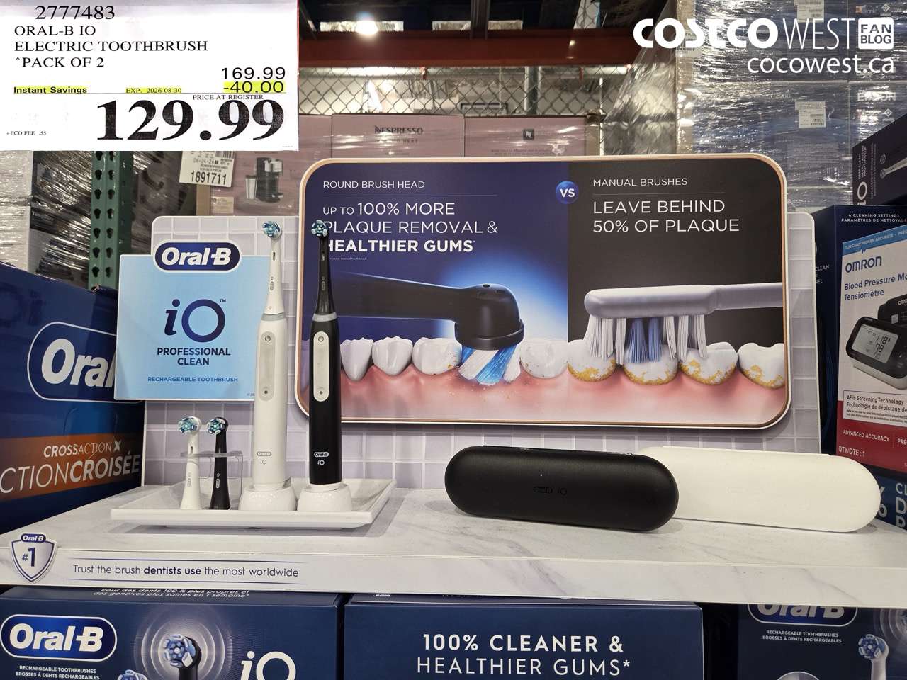 2777483 ORAL-B IO ELECTRIC TOOTHBRUSH PACK OF 2 ($40.00 INSTANT SAVINGS EXPIRES ON 2026-08-30) $129.99