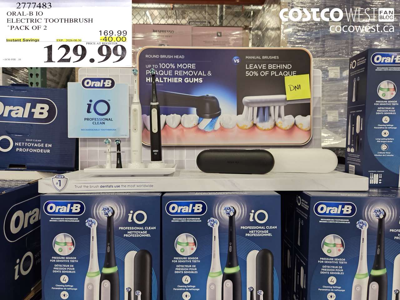 2777483 ORAL-B IO ELECTRIC TOOTHBRUSH PACK OF 2 ($40.00 INSTANT SAVINGS EXPIRES ON 2026-08-30) $129.99
