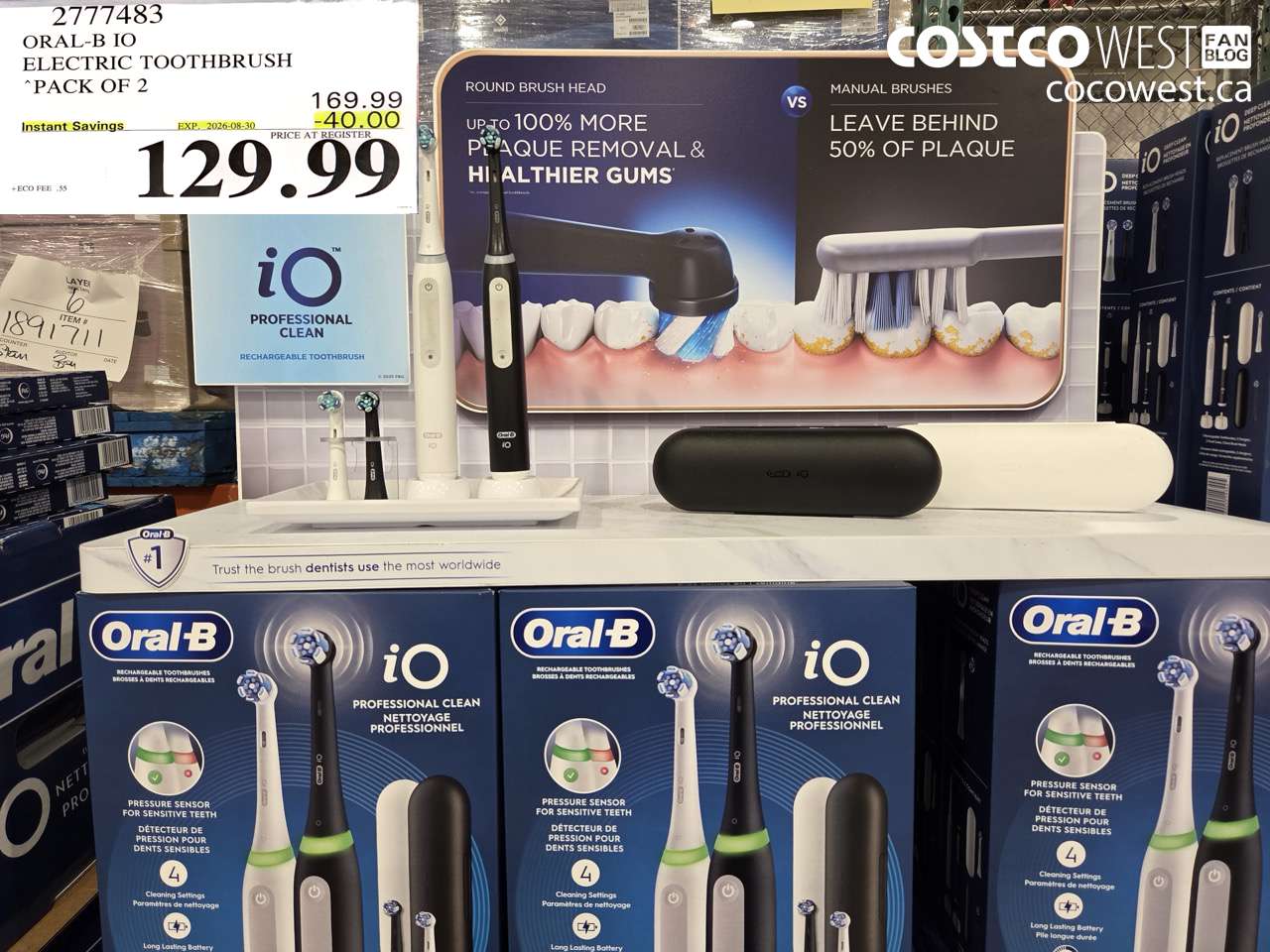 2777483 ORAL-B IO ELECTRIC TOOTHBRUSH PACK OF 2 ($40.00 INSTANT SAVINGS EXPIRES ON 2026-08-30) $129.99