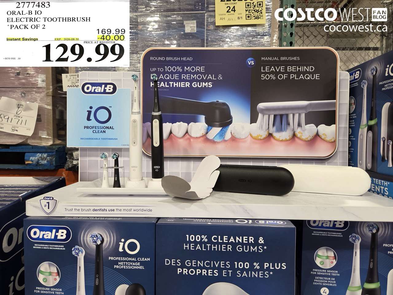 2777483 ORAL-B IO ELECTRIC TOOTHBRUSH PACK OF 2 ($40.00 INSTANT SAVINGS EXPIRES ON 2026-08-30) $129.99