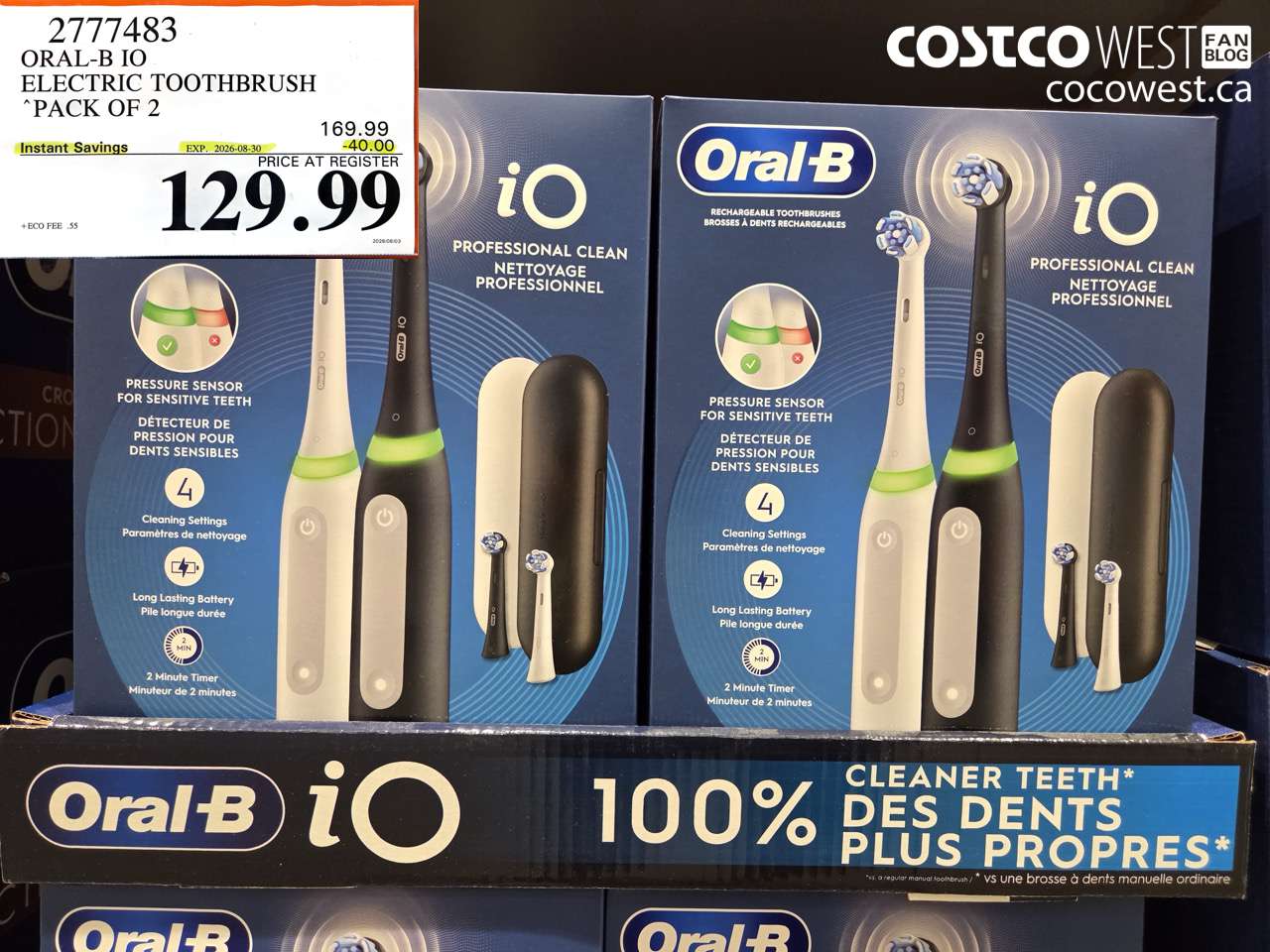 2777483 ORAL-B IO ELECTRIC TOOTHBRUSH PACK OF 2 ($40.00 INSTANT SAVINGS EXPIRES ON 2026-08-30) $129.99