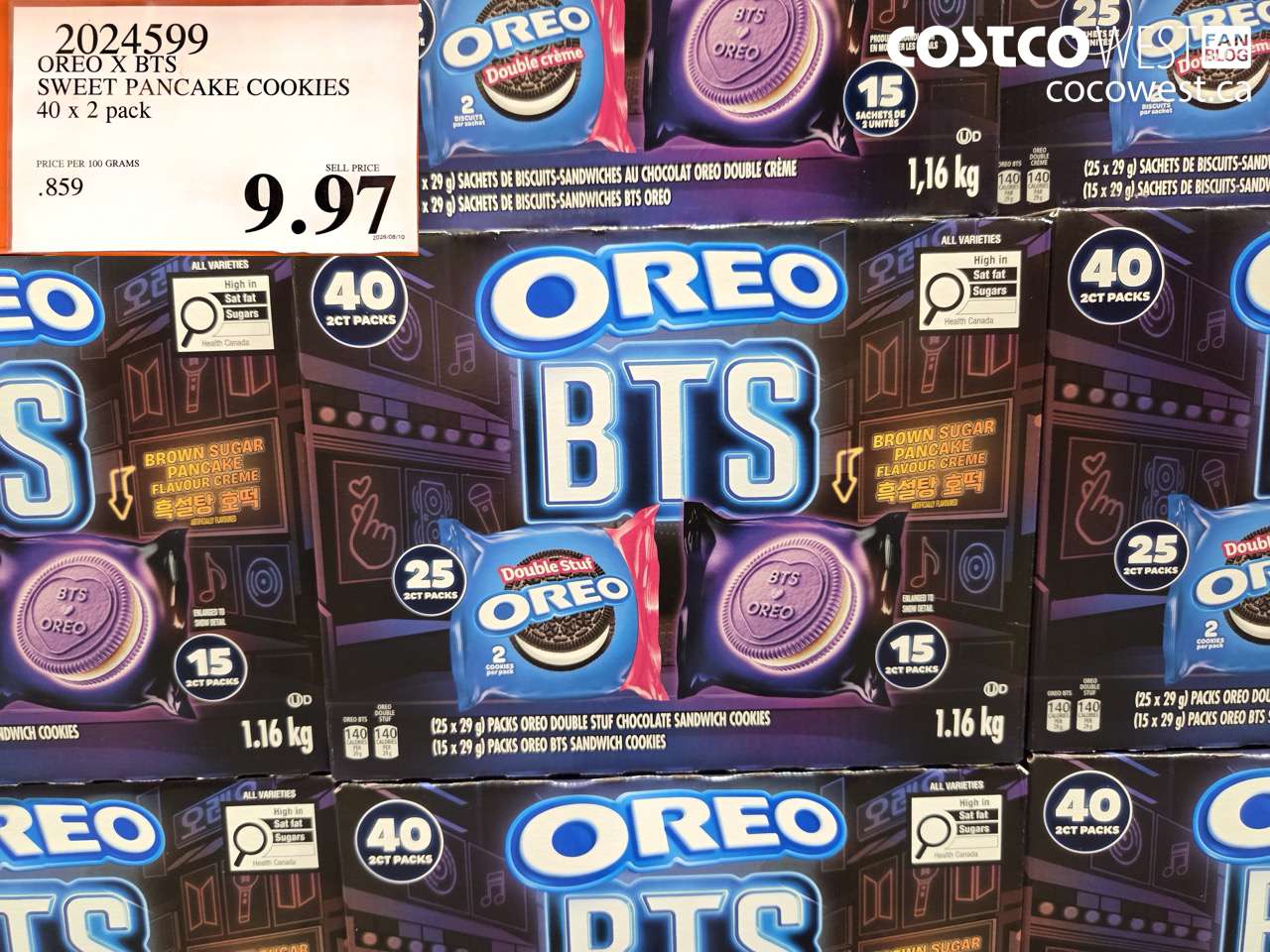 2024599 OREO X BTS SWEET PANCAKE COOKIES 40 X 2 PACK $9.97