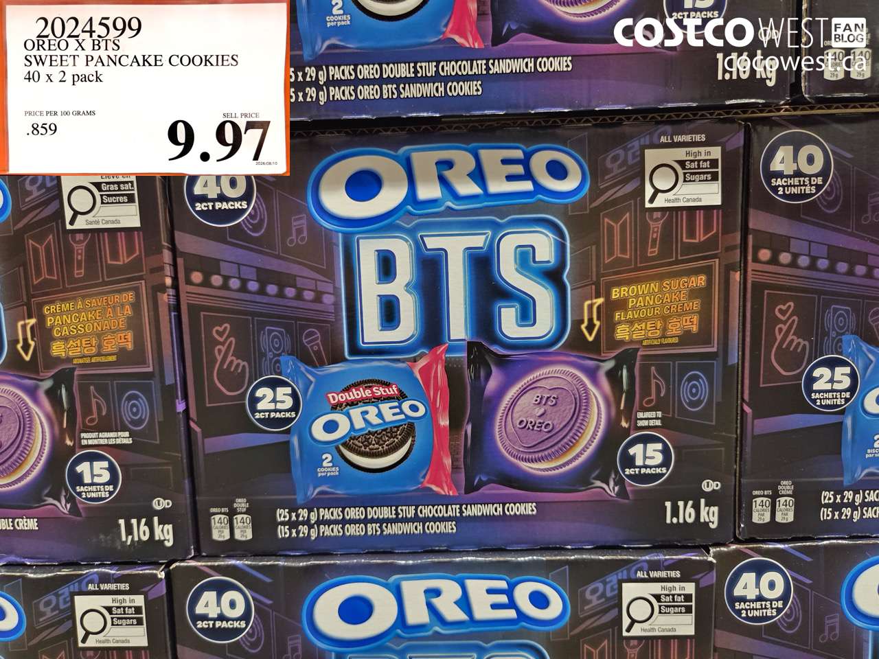 2024599 OREO X BTS SWEET PANCAKE COOKIES 40 X 2 PACK $9.97