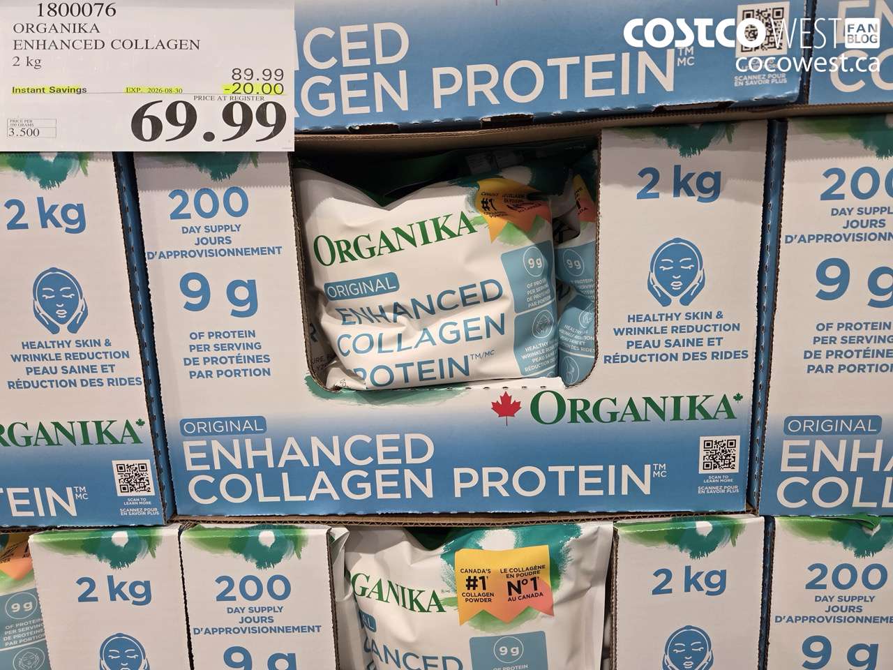 1800076 ORGANIKA ENHANCED COLLAGEN 2 KG ($20.00 INSTANT SAVINGS EXPIRES ON 2026-08-30) $69.99