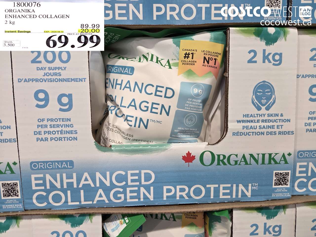 1800076 ORGANIKA ENHANCED COLLAGEN 2 KG ($20.00 INSTANT SAVINGS EXPIRES ON 2026-08-30) $69.99