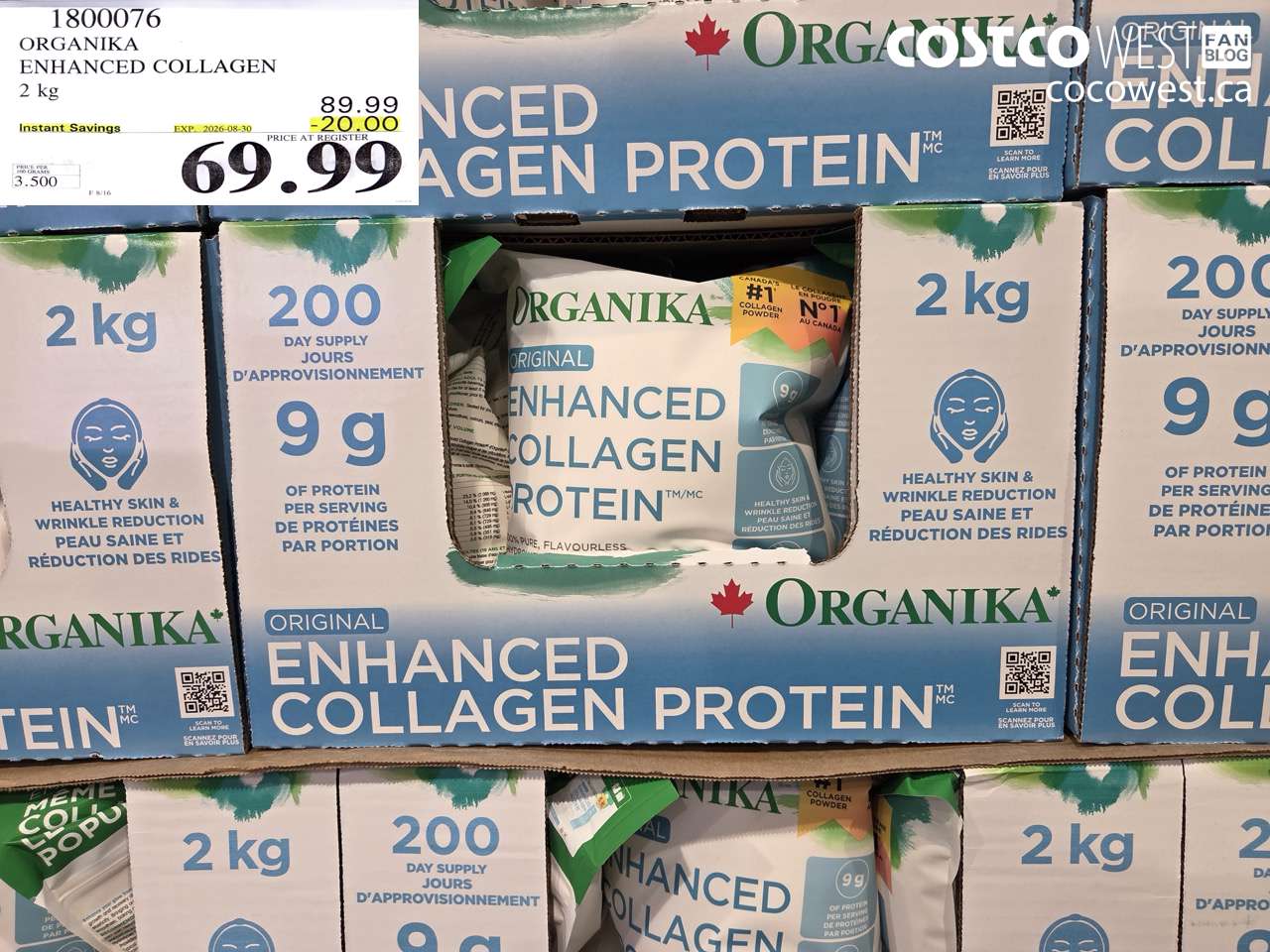 1800076 ORGANIKA ENHANCED COLLAGEN 2 KG ($20.00 INSTANT SAVINGS EXPIRES ON 2026-08-30) $69.99