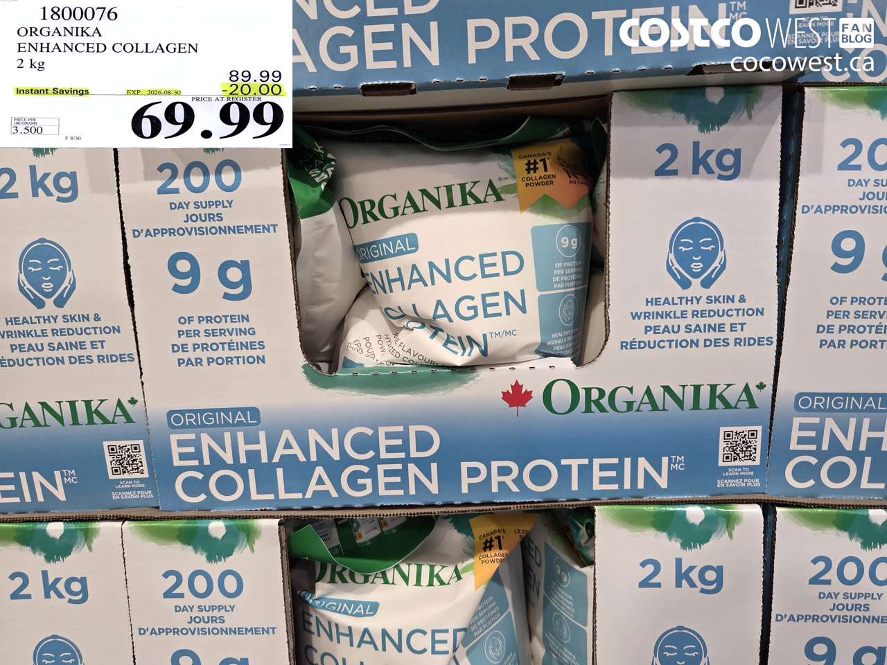 1800076 ORGANIKA ENHANCED COLLAGEN 2 KG ($20.00 INSTANT SAVINGS EXPIRES ON 2026-08-30) $69.99