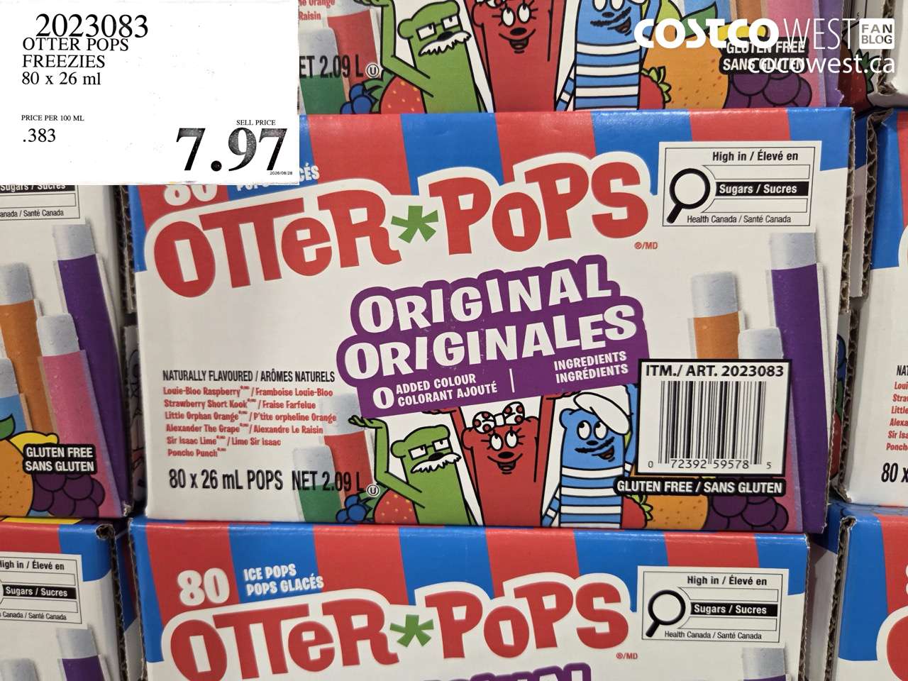 2023083 OTTER POPS FREEZIES 80 X 26 ML $7.97