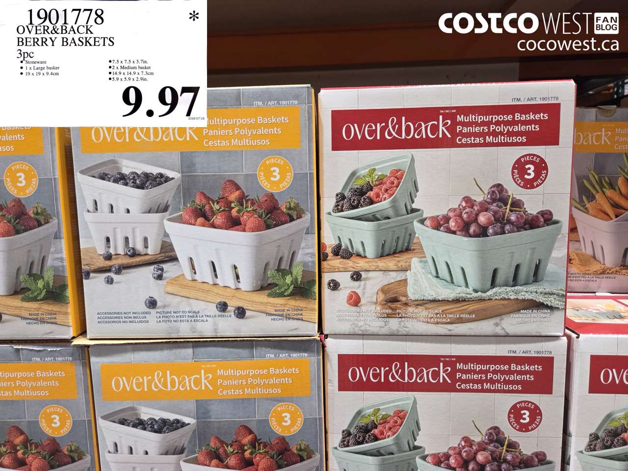 1901778 OVER&BACK BERRY BASKETS 3PC $9.97