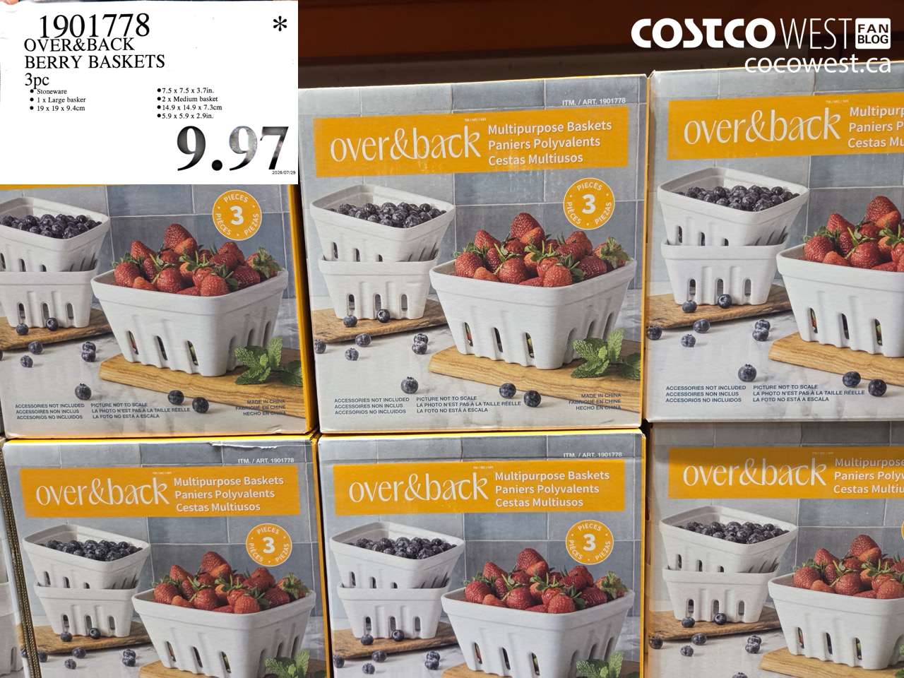 1901778 OVER&BACK BERRY BASKETS 3PC $9.97