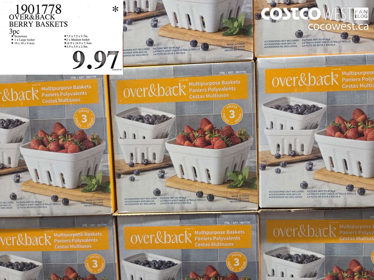 1901778 OVER&BACK BERRY BASKETS 3PC $9.97