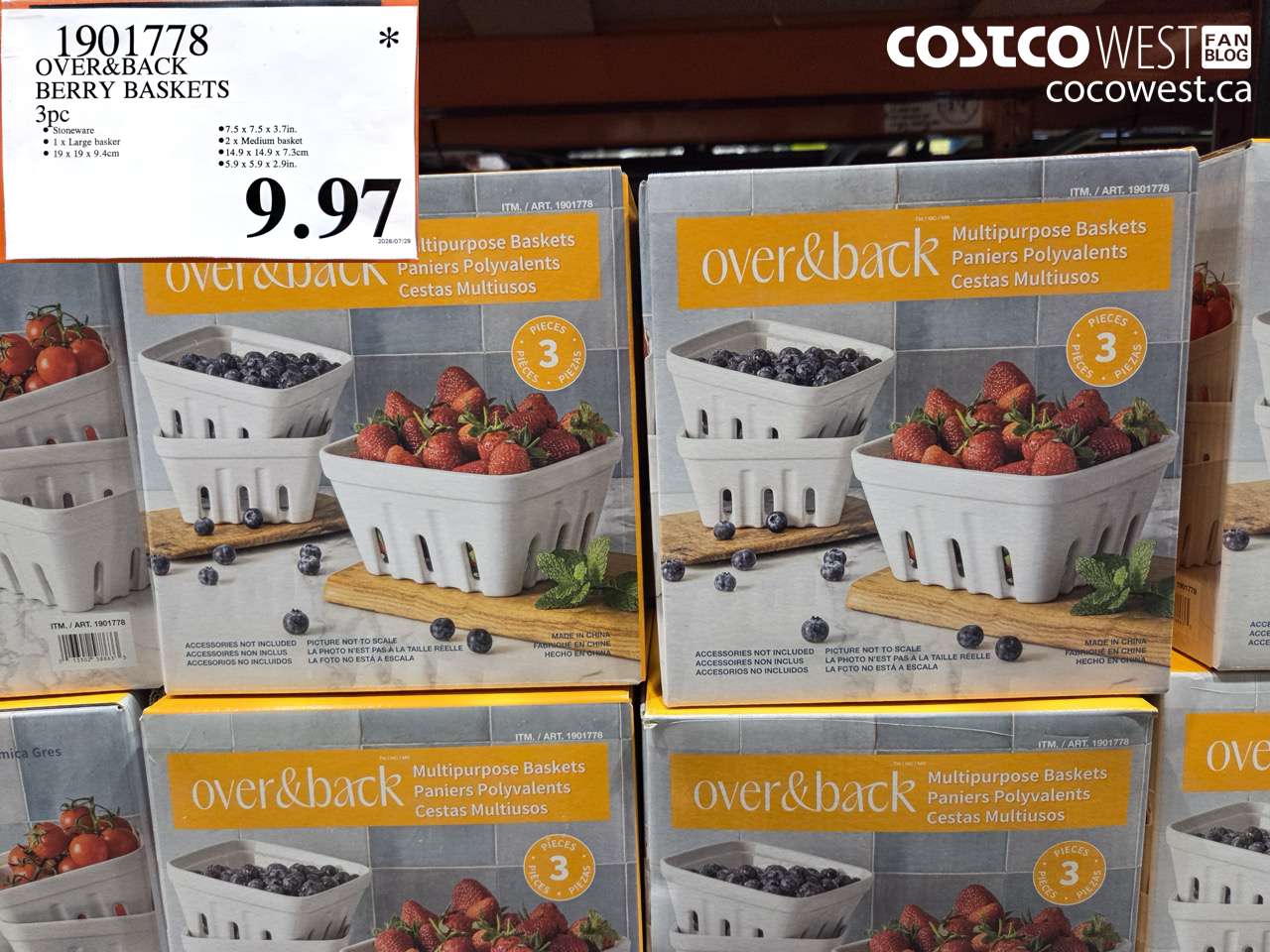 1901778 OVER&BACK BERRY BASKETS 3PC $9.97