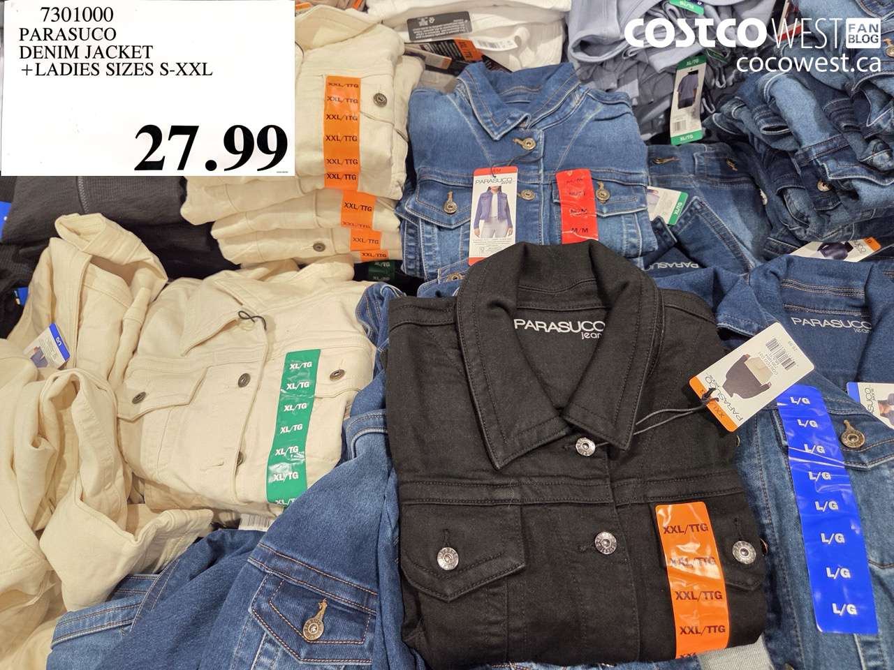 7301000 PARASUCO DENIM JACKET LADIES SIZES S-XXL $27.99