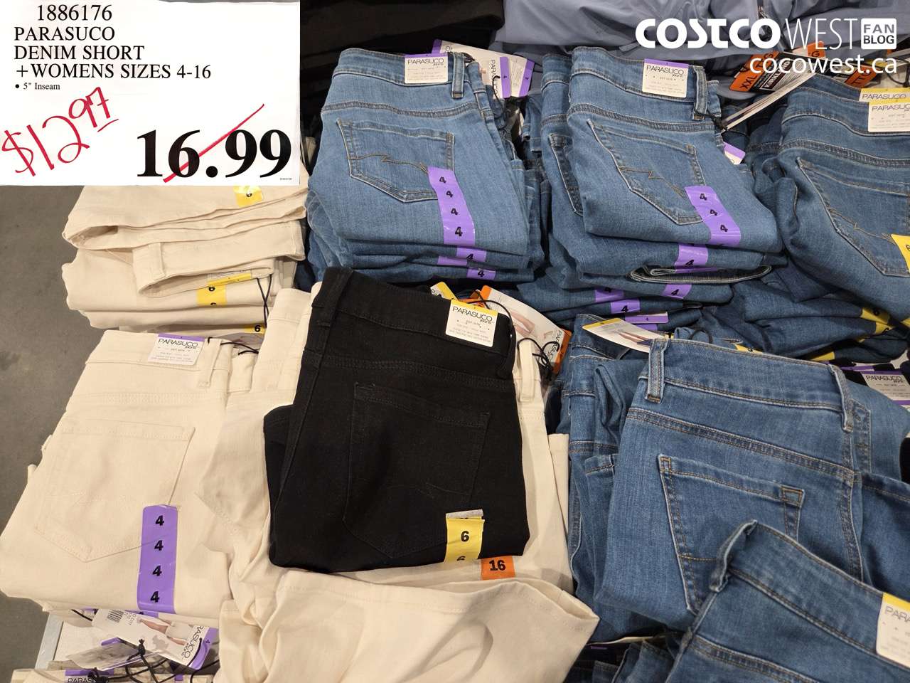 1886176 PARASUCO DENIM SHORT WOMENS SIZES 4-16 $12.97