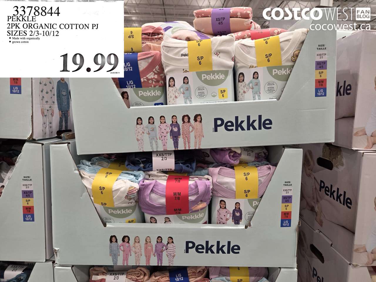 3378844 PEKKLE 2PK ORGANIC COTTON PJ SIZES 2/3-10/12 $19.99