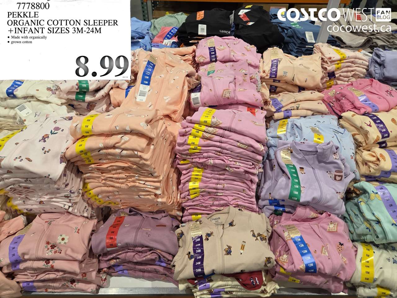 7778800 PEKKLE ORGANIC COTTON SLEEPER + INFANT SIZES 3M-24M $8.99