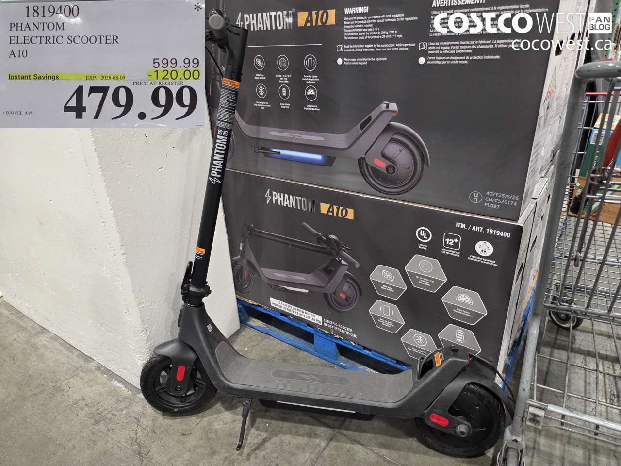 1819400 PHANTOM ELECTRIC SCOOTER A10 ($120.00 INSTANT SAVINGS EXPIRES ON 2026-08-09) $479.99
