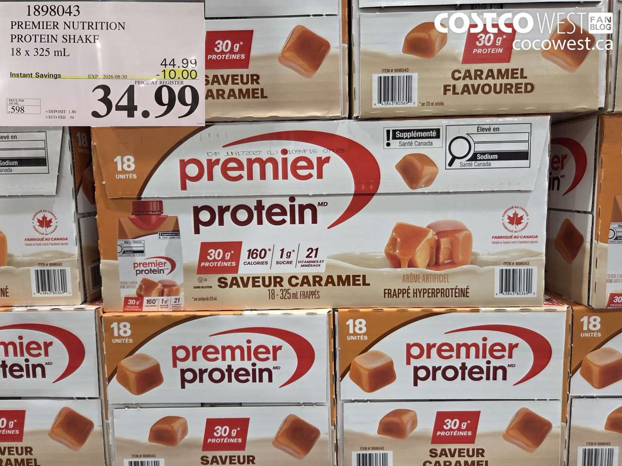 1898043 PREMIER NUTRITION PROTEIN SHAKE 18 X 325 ML ($10.00 INSTANT SAVINGS EXPIRES ON 2026-08-30) $34.99