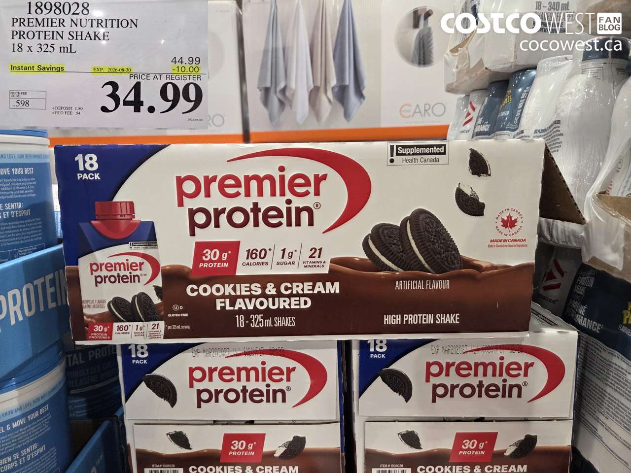 1898028 PREMIER NUTRITION PROTEIN SHAKE 18 X 325 ML ($10.00 INSTANT SAVINGS EXPIRES ON 2026-08-30) $34.99