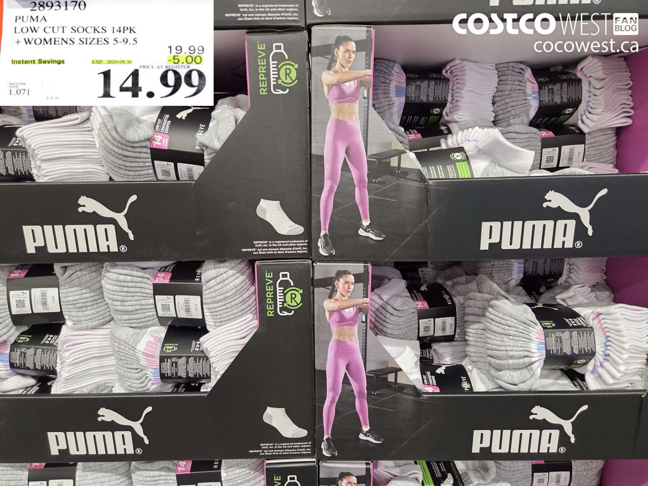 2893170 PUMA LOW CUT SOCKS 14PK WOMENS SIZES 5-9.5 ($5.00 INSTANT SAVINGS EXPIRES ON 2026-08-30) $14.99
