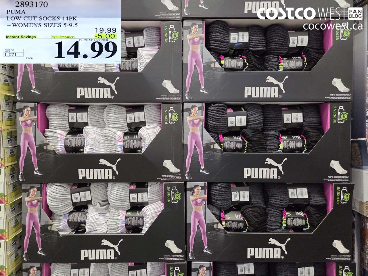 2893170 PUMA LOW CUT SOCKS 14PK WOMENS SIZES 5-9.5 ($5.00 INSTANT SAVINGS EXPIRES ON 2026-08-30) $14.99