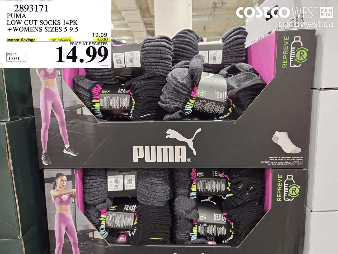 2893171 PUMA LOW CUT SOCKS 14PK + WOMENS SIZES 5-9.5 ($5.00 INSTANT SAVINGS EXPIRES ON 2026-08-30) $14.99
