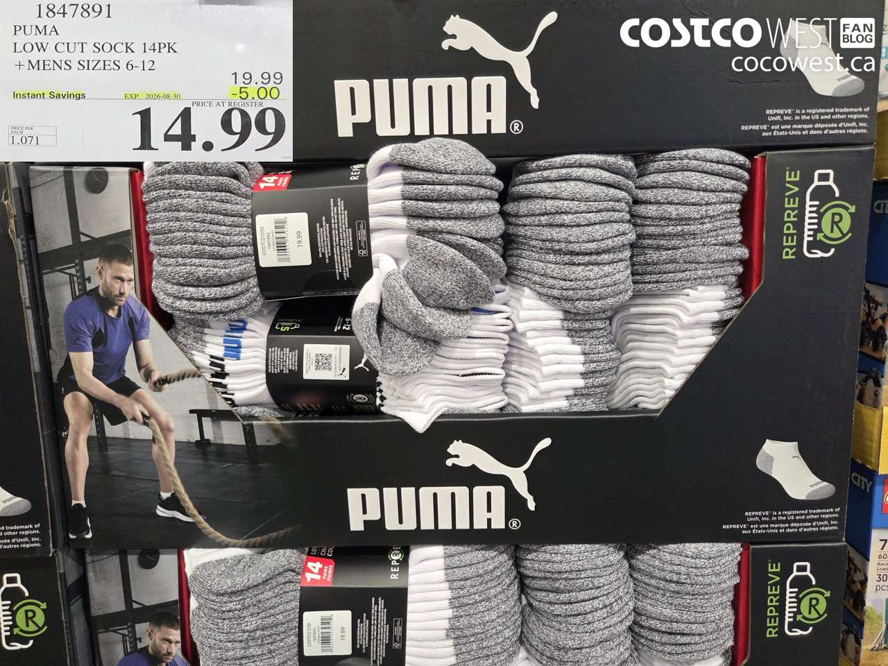 1847891 PUMA LOW CUT SOCK 14PK MENS SIZES 6-12 ($5.00 INSTANT SAVINGS EXPIRES ON 2026-08-30) $14.99