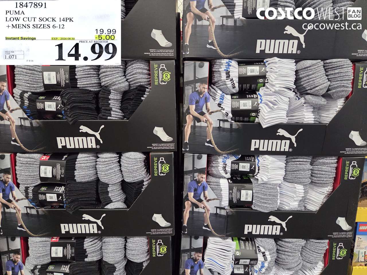 1847891 PUMA LOW CUT SOCK 14PK MENS SIZES 6-12 ($5.00 INSTANT SAVINGS EXPIRES ON 2026-08-30) $14.99