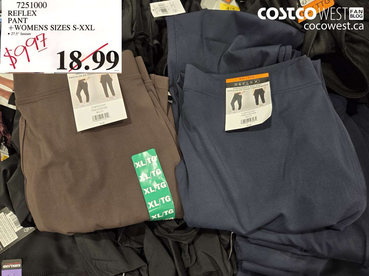 7251000 REFLEX PANT WOMENS SIZES S-XXL $9.97