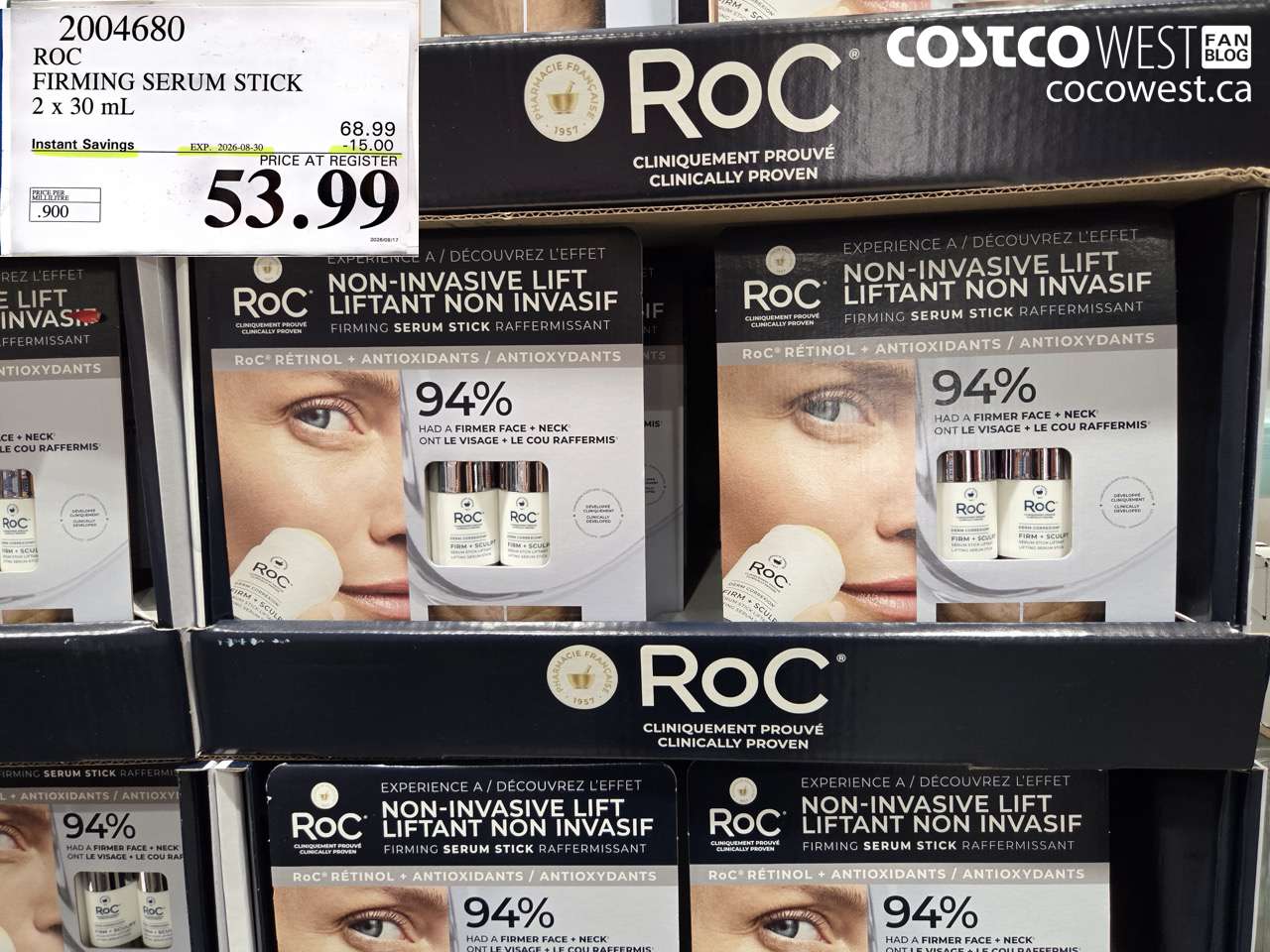 2004680 ROC FIRMING SERUM STICK 2 X 30 ML ($15.00 INSTANT SAVINGS EXPIRES ON 2026-08-30) $53.99
