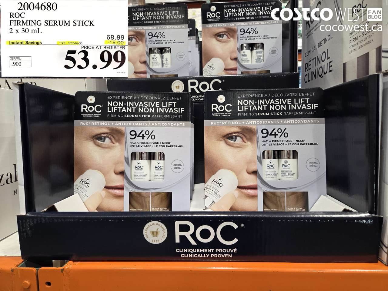 2004680 ROC FIRMING SERUM STICK 2 X 30 ML ($15.00 INSTANT SAVINGS EXPIRES ON 2026-08-30) $53.99