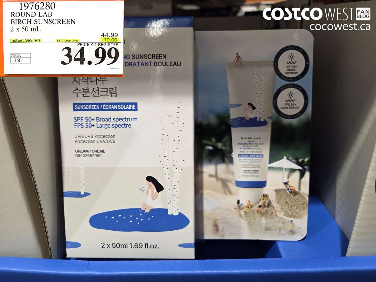 1976280 ROUND LAB BIRCH SUNSCREEN 2 X 50 ML ($10.00 INSTANT SAVINGS EXPIRES ON 2026-09-06) $34.99