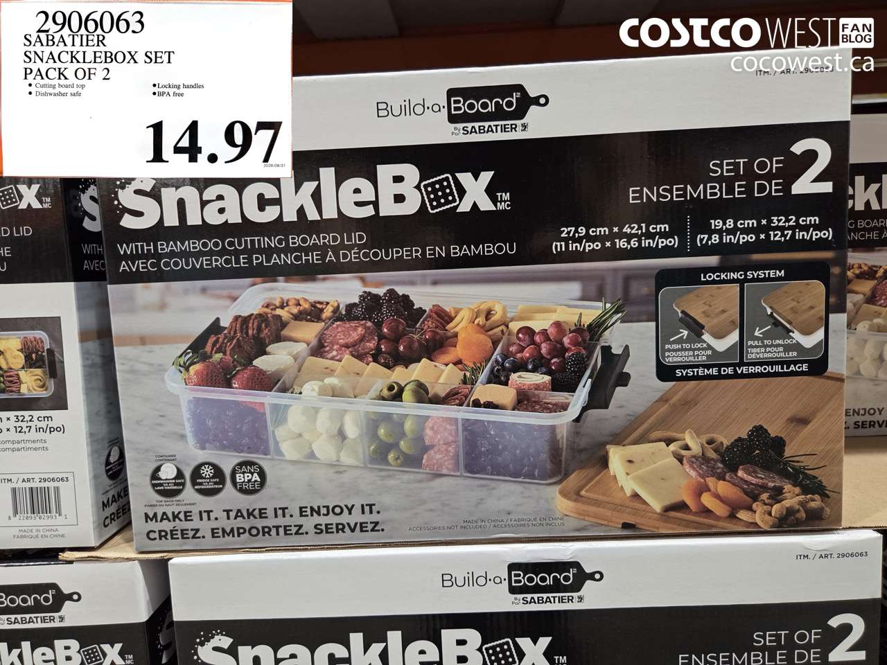 2906063 SABATIER SNACKLEBOX SET PACK OF 2 $14.97