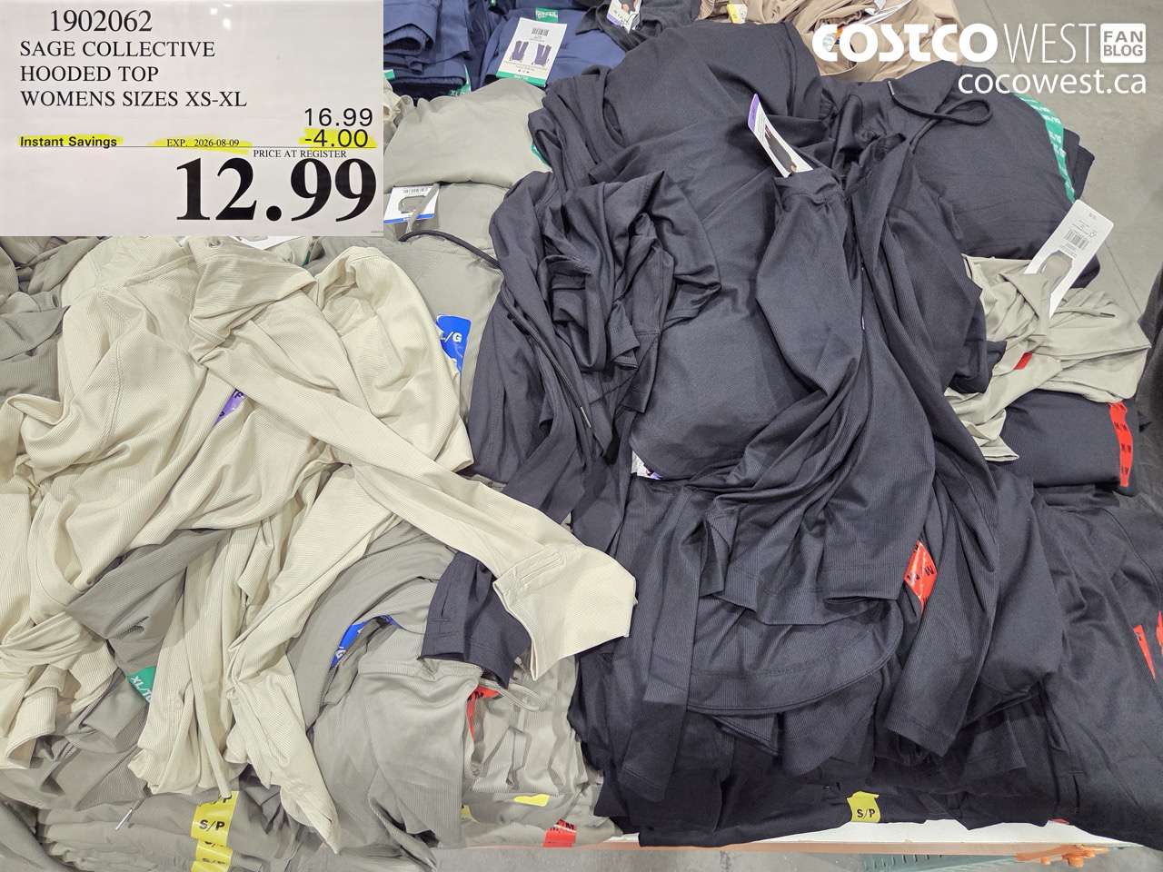1902062 SAGE COLLECTIVE HOODED TOP WOMENS SIZES XS-XL ($4.00 INSTANT SAVINGS EXPIRES ON 2026-08-09) $12.99