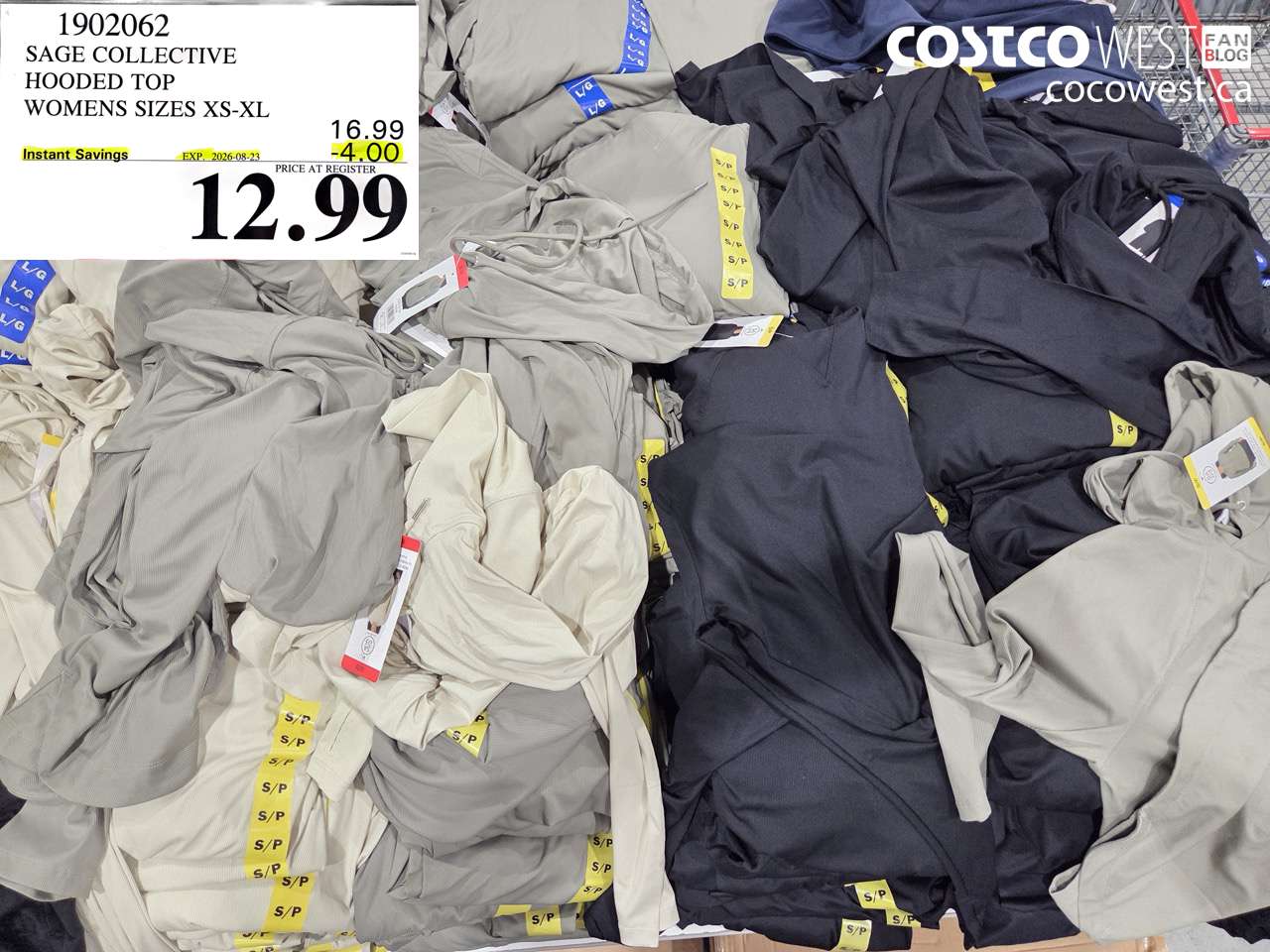 1902062 SAGE COLLECTIVE HOODED TOP WOMENS SIZES XS-XL ($4.00 INSTANT SAVINGS EXPIRES ON 2026-08-23) $12.99