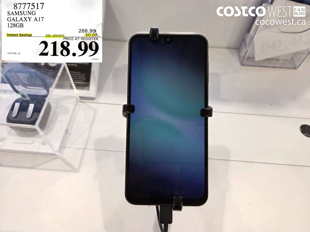 8777517 SAMSUNG GALAXY A17 128GB ($50.00 INSTANT SAVINGS EXPIRES ON 2026-09-03) $218.99