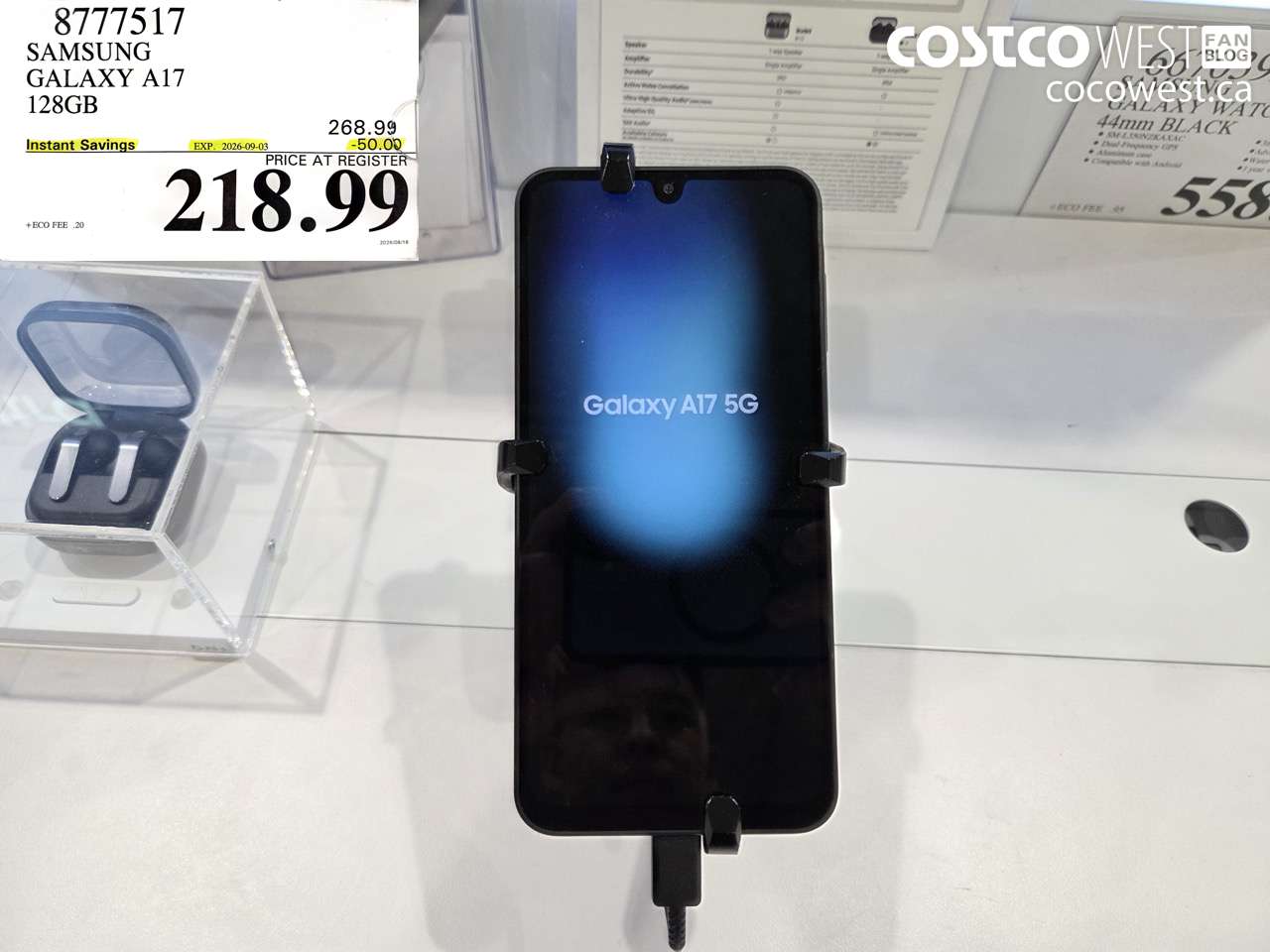 8777517 SAMSUNG GALAXY A17 128GB ($50.00 INSTANT SAVINGS EXPIRES ON 2026-09-03) $218.99