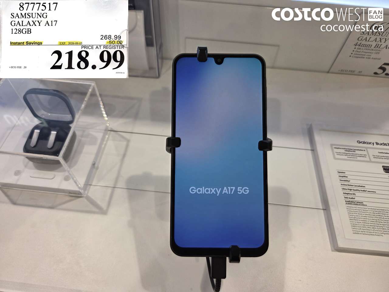 8777517 SAMSUNG GALAXY A17 128GB ($50.00 INSTANT SAVINGS EXPIRES ON 2026-09-03) $218.99