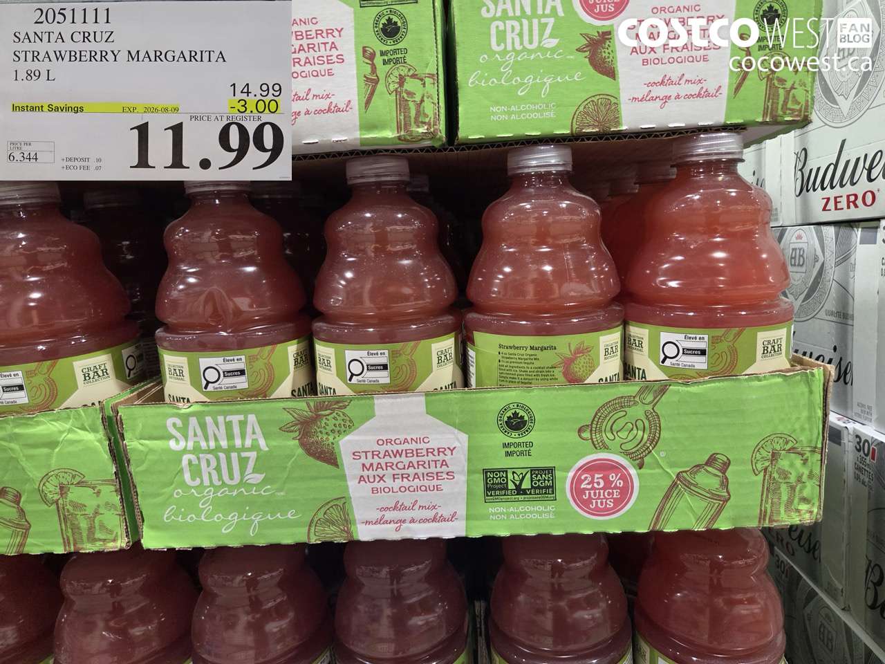 2051111 SANTA CRUZ STRAWBERRY MARGARITA 1.89 L ($3.00 INSTANT SAVINGS EXPIRES ON 2026-08-09) $11.99