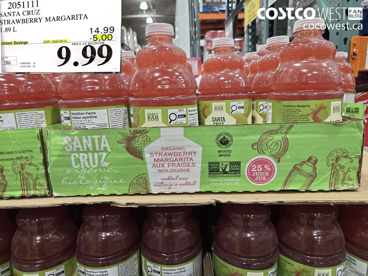2051111 SANTA CRUZ STRAWBERRY MARGARITA 1.89 L ($5.00 INSTANT SAVINGS EXPIRES ON 2026-09-01) $9.99