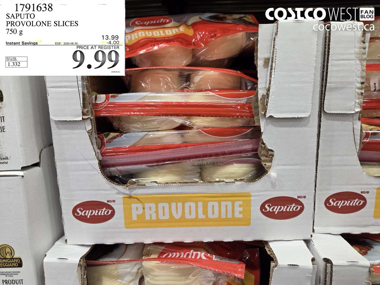 1791638 SAPUTO PROVOLONE SLICES 750 G ($4.00 INSTANT SAVINGS EXPIRES ON 2026-08-30) $9.99