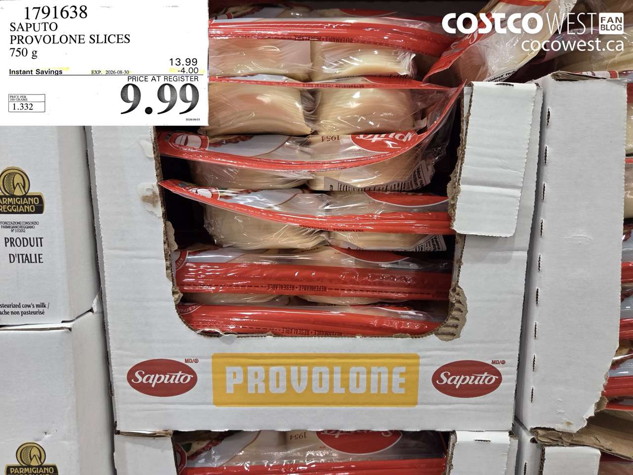 1791638 SAPUTO PROVOLONE SLICES 750 G ($4.00 INSTANT SAVINGS EXPIRES ON 2026-08-30) $9.99