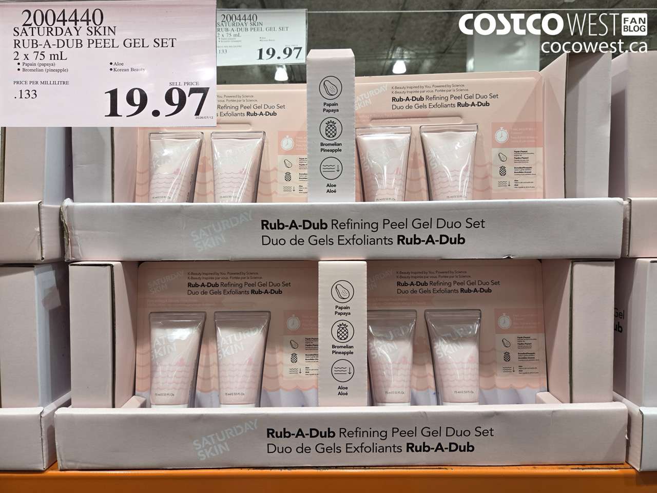 2004440 SATURDAY SKIN RUB-A-DUB PEEL GEL SET 2 X 75 ML $19.97