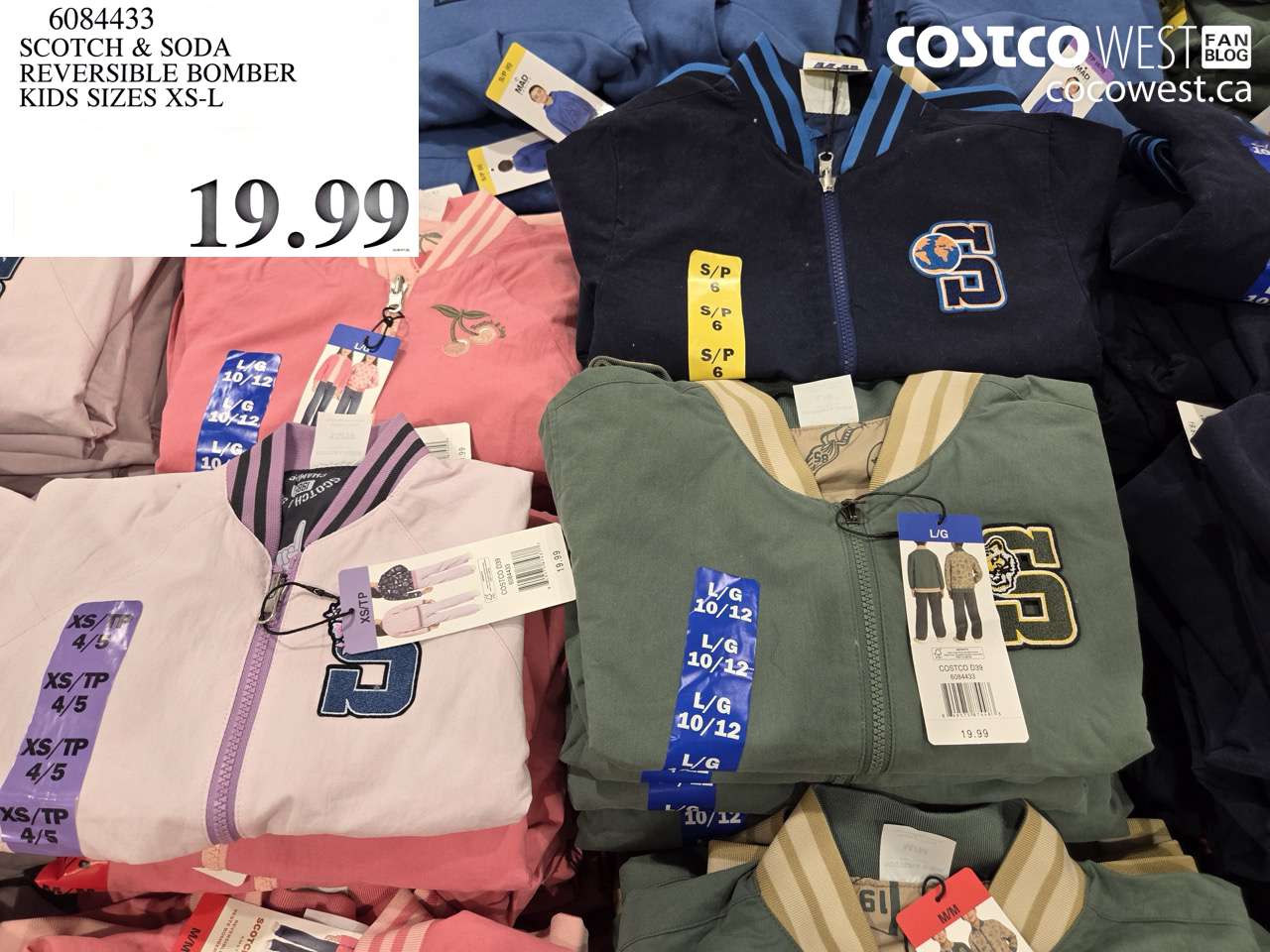 6084433 SCOTCH & SODA REVERSIBLE BOMBER KIDS SIZES XS-L $19.99