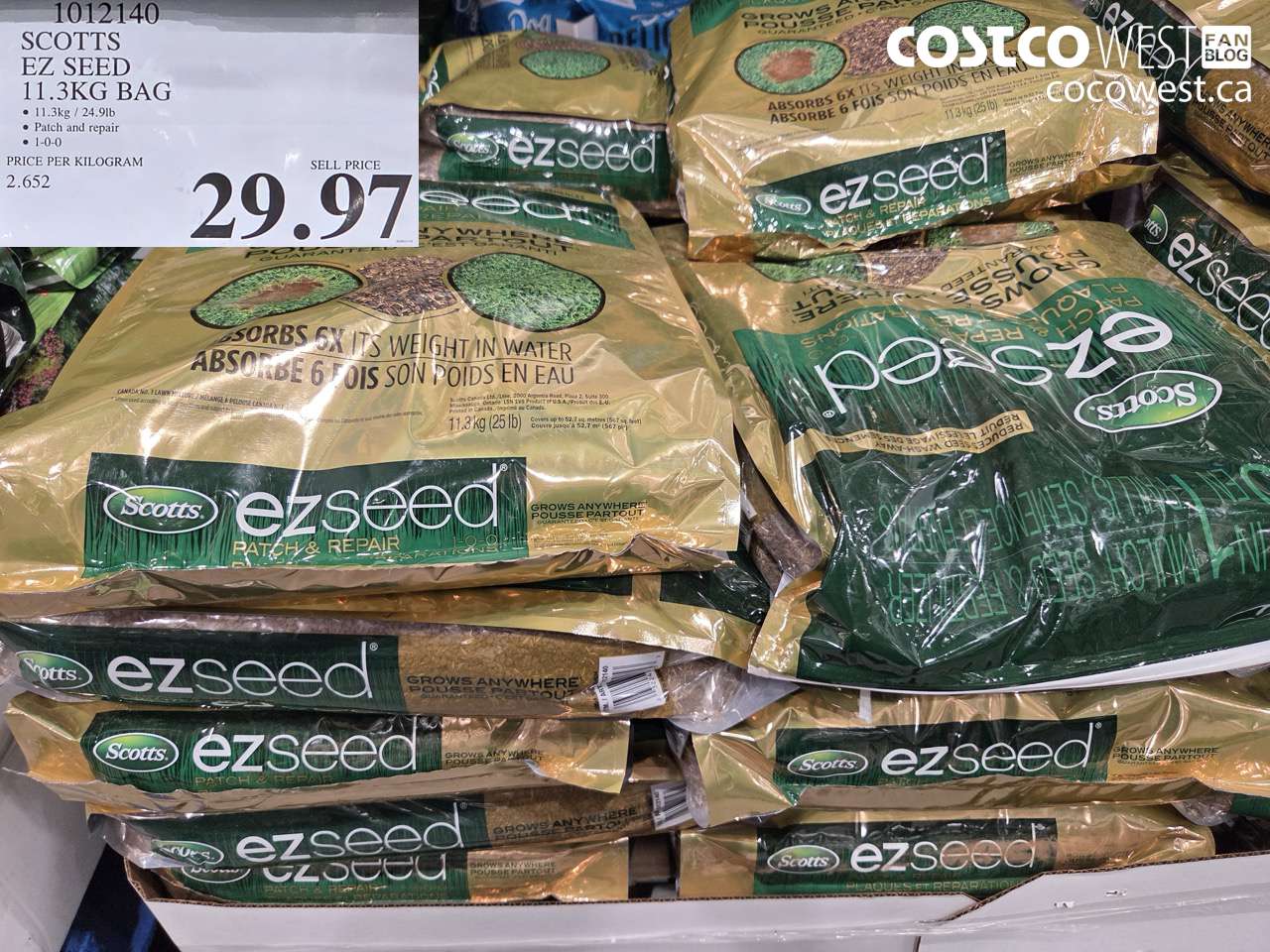 1012140 SCOTTS EZ SEED 11.3KG BAG $29.97